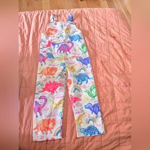 Source Unknown Colorful Dinosaur Overalls